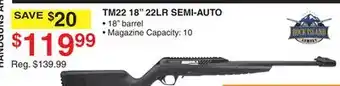 Dunham's Sports ROCK ISLAND TM22 18 22LR SEMI-AUTO offer