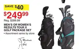 Dunham's Sports MEN'S OR WOMEN'S REZULTS TOUR X GOLF PACKAGE SET offer