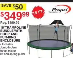 Dunham's Sports PROPEL 15' TRAMPOLINE BUNDLE WITH HOOP AND FUN-RING ENCLOSURE offer