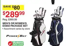 Dunham's Sports POWER BILT MEN'S OR WOMEN'S EX850 PACKAGE SET offer