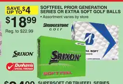 Dunham's Sports SOFTFEEL PRIOR GENERATION SERIES OR EXTRA SOFT GOLF BALLS offer