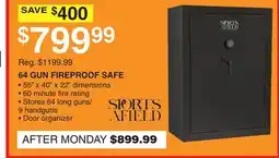 Dunham's Sports SPORTS AFIELD 64 GUN FIREPROOF SAFE offer