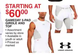 Dunham's Sports UNDER ARMOUR GAMEDAY 5-PAD GIRDLE AND TOP offer