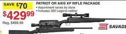Dunham's Sports SAVAGE PATRIOT OR AXIS XP RIFLE PACKAGE offer