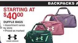 Dunham's Sports UNDER ARMOUR DUFFLE BAGS offer