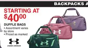 Dunham's Sports UNDER ARMOUR DUFFLE BAGS offer