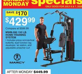 Dunham's Sports MWM-990 150 LB. HOME TRAINING SYSTEM offer