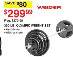 Dunham's Sports WEIDER 300 LB. OLYMPIC WEIGHT SET offer