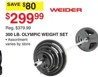 Dunham's Sports WEIDER 300 LB. OLYMPIC WEIGHT SET offer