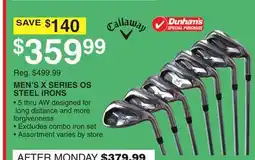 Dunham's Sports CALLAWAY MEN'S X SERIES OS STEEL IRONS offer