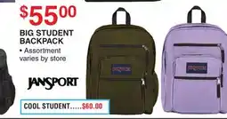 Dunham's Sports JANSPORT BIG STUDENT BACKPACK offer
