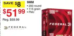 Dunham's Sports FEDERAL AMMUNITION 9MM offer