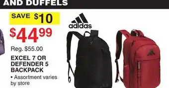 Dunham's Sports ADIDAS EXCEL 7 OR DEFENDER 5 BACKPACK offer