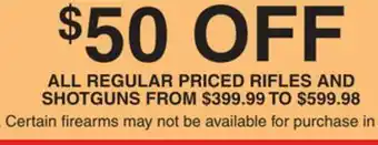Dunham's Sports RIFLES AND SHOTGUNS offer