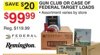 Dunham's Sports GUN CLUB CASE OF FEDERAL TARGET LOADS offer