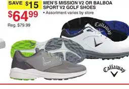 Dunham's Sports CALLAWAY MEN'S MISSION V2 OR BALBOA SPORT V2 GOLF SHOES offer