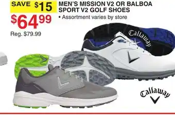 Dunham's Sports CALLAWAY MEN'S MISSION V2 OR BALBOA SPORT V2 GOLF SHOES offer