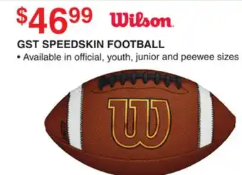 Dunham's Sports WILSON GST SPEEDSKIN FOOTBALL offer