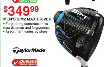 Dunham's Sports TAYLORMADE MEN'S SIM2 MAX DRIVER offer