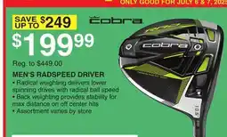Dunham's Sports COBRA MEN'S RADSPEED DRIVER offer