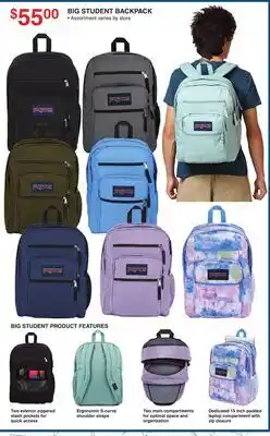 Dunham's Sports BIG STUDENT BACKPACK offer