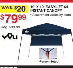 Dunham's Sports YOLI 10' X 10' EASYLIFT 64 INSTANT CANOPY offer
