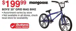 Dunham's Sports MONGOOSE BOYS' 20 GRID MAG BIKE offer