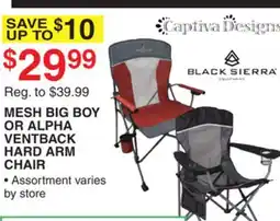Dunham's Sports BLACK SIERRA MESH BIG BOY OR ALPHA VENTBACK HARD ARM CHAIR offer