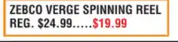 Dunham's Sports ZEBCO VERGE SPINNING REEL offer