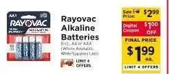 ShopRite Rayovac Alkaline Batteries offer