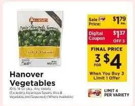 ShopRite Hanover Vegetables offer