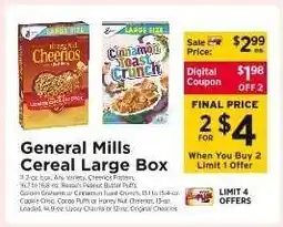 ShopRite General Mills Cereal Large Box offer