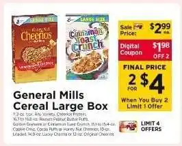 ShopRite General Mills Cereal Large Box offer