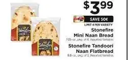 ShopRite Stonefire Mini Naan Bread / Stonefire Tandoori Naan Flatbread offer
