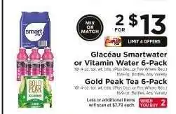 ShopRite Glacéau Smartwater or Vitamin Water 6-Pack offer