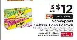 ShopRite Schweppes Seltzer Cans 12-Pack offer
