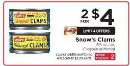 ShopRite Snow's Clams offer