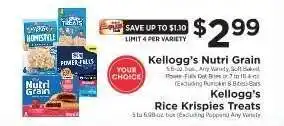 ShopRite Kellogg's Nutri Grain & Rice Krispies Treats offer