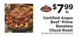 ShopRite Certified Angus Beef Prime Boneless Chuck Roast offer