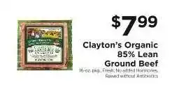 ShopRite Clayton's Organic 85% Lean Ground Beef offer