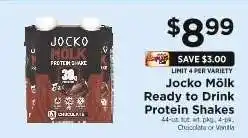 ShopRite Jocko Mölk Ready to Drink Protein Shakes offer