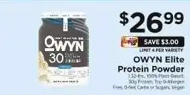 ShopRite OWYN Elite Protein Powder offer