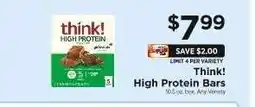 ShopRite Think! High Protein Bars offer