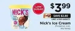 ShopRite Nick's Ice Cream offer