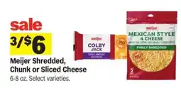 Meijer Meijer Shredded, Chunk or Sliced Cheese offer