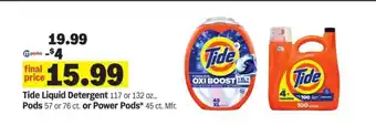 Meijer Tide Liquid Detergent or Pods offer