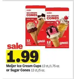 Meijer Meijer Ice Cream Cups or Sugar Cones offer