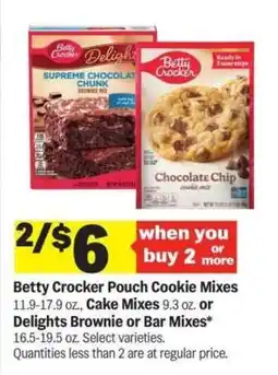 Meijer Betty Crocker Pouch Cookie Mixes offer