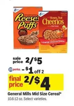 Meijer General Mills Mid Size Cereal offer