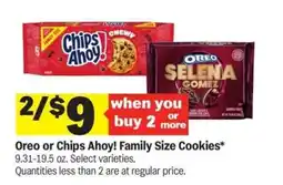 Meijer Oreo or Chips Ahoy Family Size Cookies offer